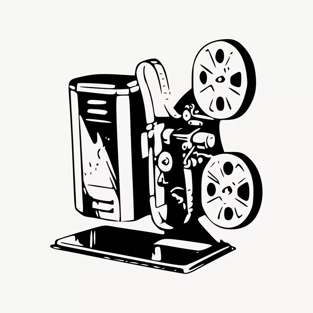 Movie projector clipart, vintage media, movie industry